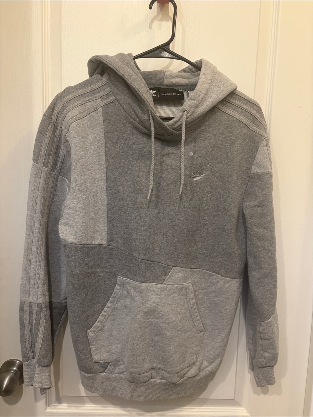 adidas Women’s Two-Tone Gray Patchwork Hoodie